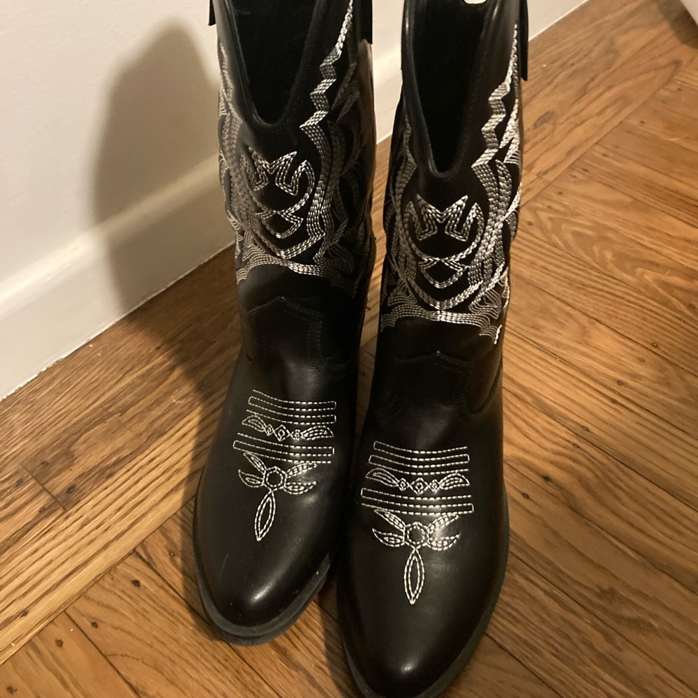 Faux leather western boots